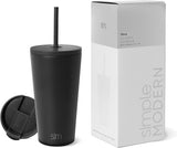 Simple Modern Insulated Tumbler Cup with Straw Lid and Flip Lid | Reusable Stainless Steel Water Bottle for Cold Brew Tea Iced Coffee Travel Mug | Classic Collection | 470ml