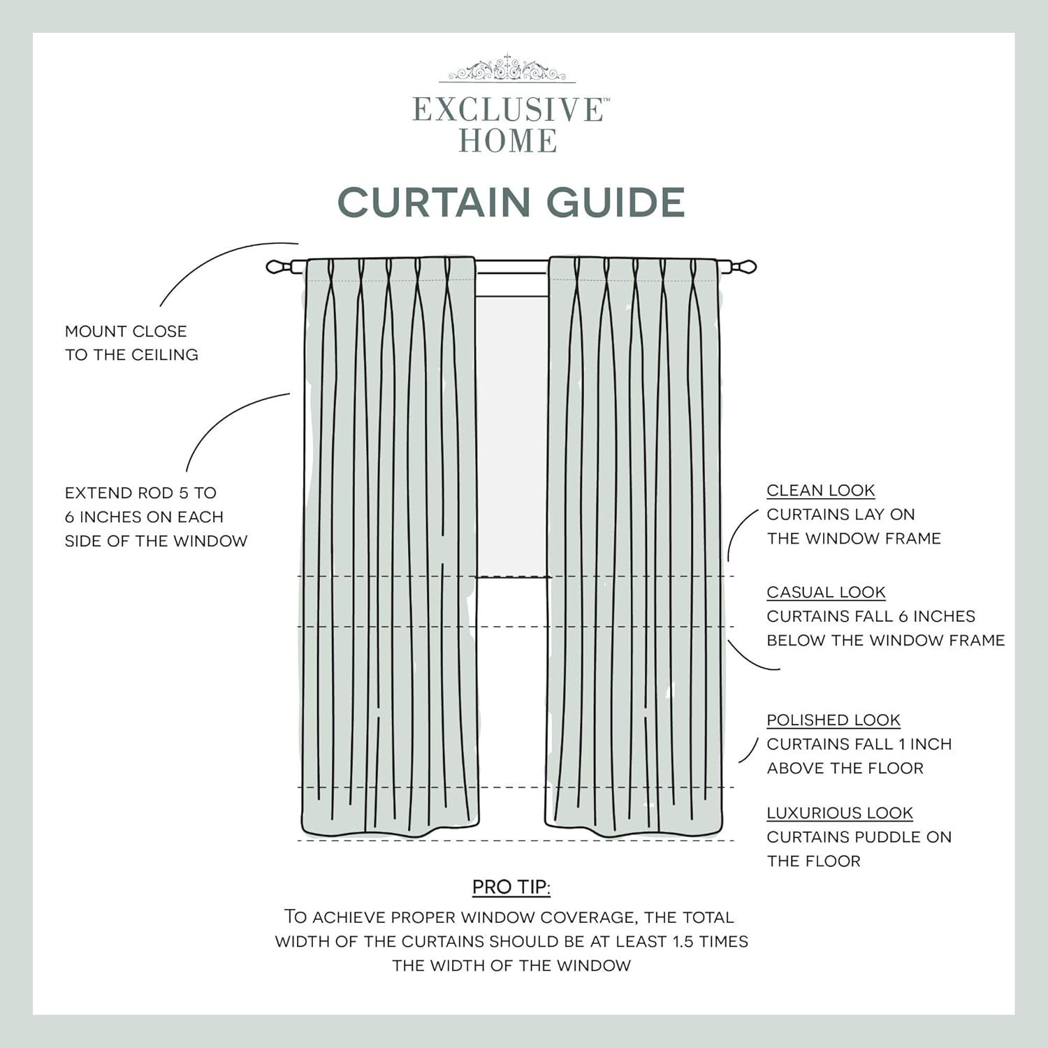 Exclusive Home Sateen Twill Woven Room Darkening Blackout Pinch Pleat Hidden Tab Top Curtain Panel Pair 96in Length Vanilla