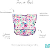 Bumkins Junior Bib/Short Sleeve Toddler Bib/Smock 1-3 Years, Waterproof, Washable, Stain and Odor Resistant – Watercolor