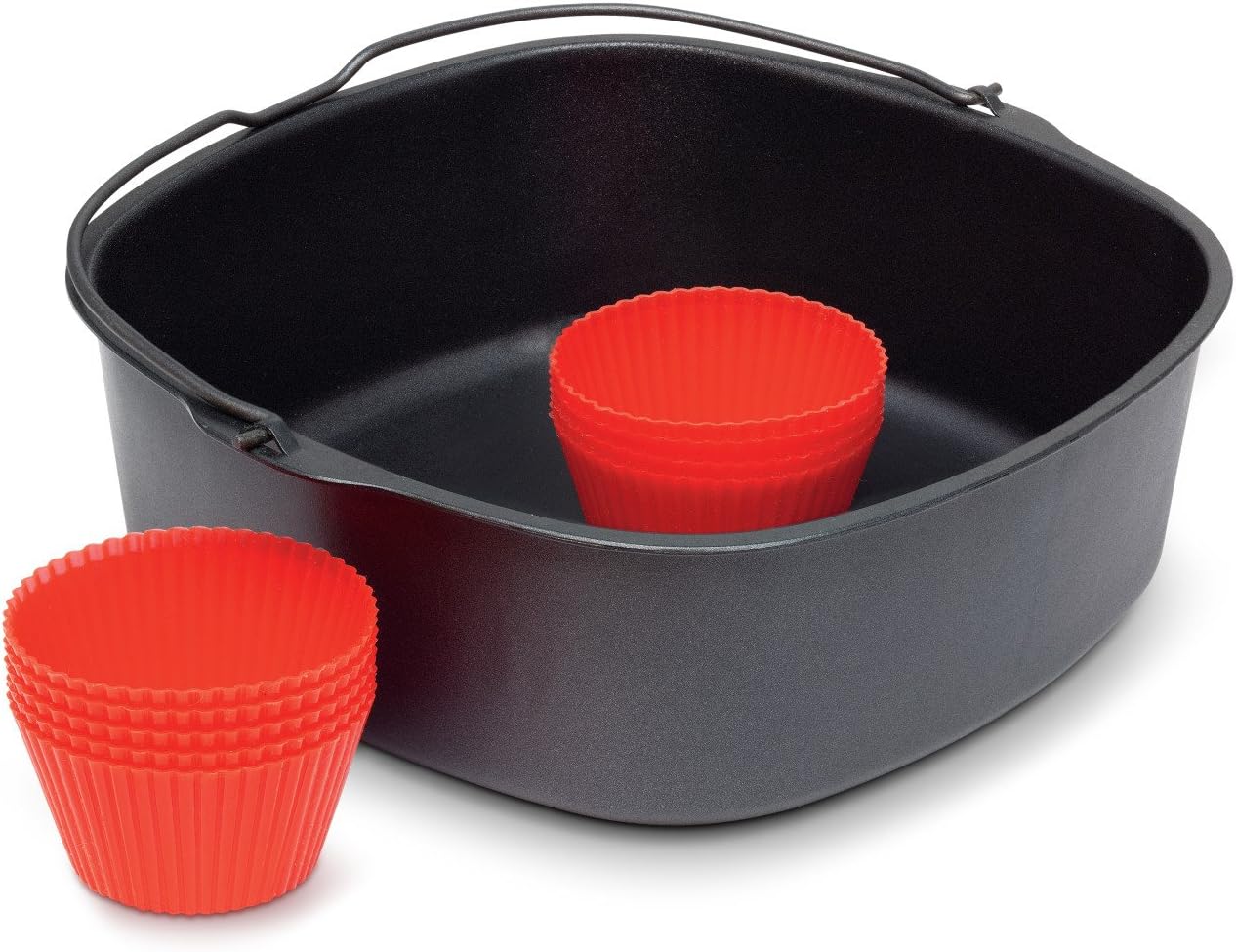 Philips Airfryer XXL Baking Master Kit for Philips Airfryer XXL models, Baking Pan and Silicone Muffin Cups, Dishwasher Safe Parts for Easy Cleaning and Storage, NutriU App, Black (HD9952/01) Main image