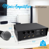 Pyle PMSA20 Compact PA Public Address Amplifier, Multi-Source 1/4’’ Audio/Microphone Inputs (50 Watt)