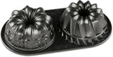 Nordic Ware 84024 Bundt Duet Pan, 5 Cup, Graphite