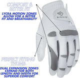 Bionic Mens Performance Grip Pro Premium Leather Golf Glove Mens Left White Large