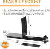 K&H Pet Products Universal Rear Bike Mount For Travel Bike Cat And Dog Bicycle Basket Black Universal Fit Mount