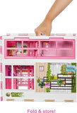 Barbie Dollhouse with 2 Levels & 4 Play Areas, Fully Furnished House with Pet Puppy & Accessories