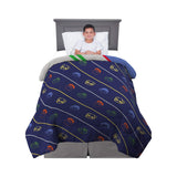 Franco Kid's Bedding Super Soft Microfiber Ryans World Reversible Comforter Blue TwinFull Size 72x86 Inch