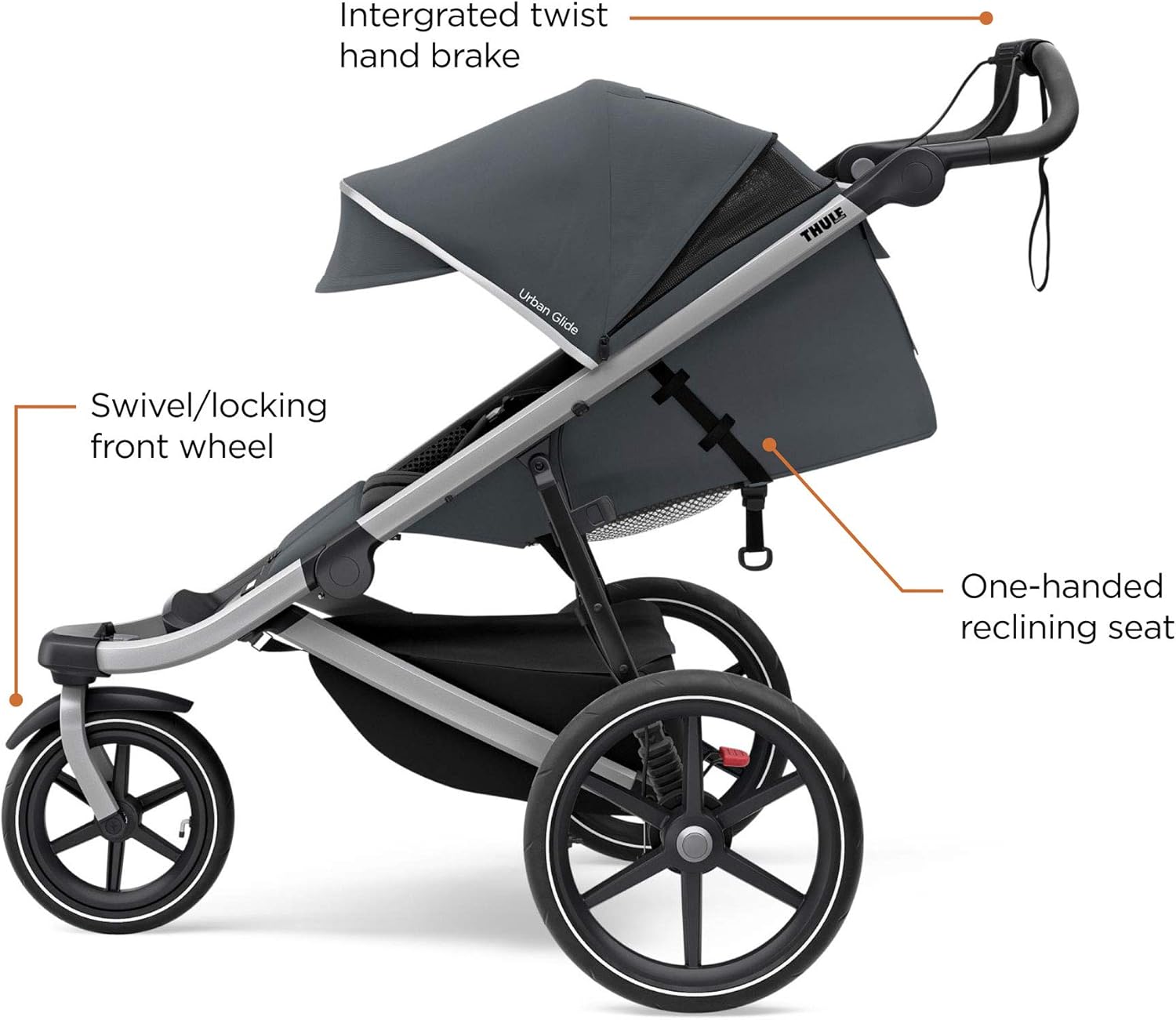 Thule Urban Glide 2 Jogging Stroller Single Dark Shadow