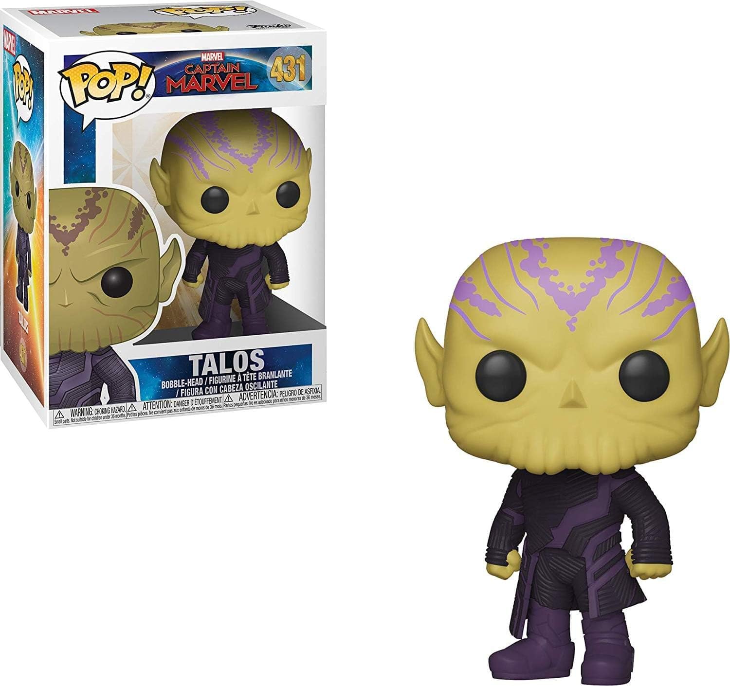 Funko FU36378 POP! Captain Marvel 431 Talos Collectible Bobble-Head Vinyl Play Figure