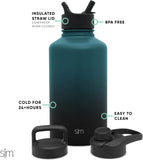 Simple Modern Summit Insulated Water Bottle with 3 Lids, 650ml