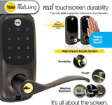 Yale Real Living Keyless Touchscreen Lever Lock with Z-Wave in Oil Rubbed Bronze (YRL220-ZW-0BP)