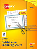 Avery Self-Adhesive Laminating Sheets, 9" x 12", Box of 50,-Case Pack of 10 (500Pcs)