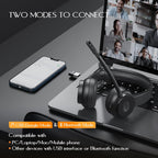 EKSA Wireless Headset, Bluetooth 5.2 Headset with Noise Cancelling Microphone & USB Dongle, 55H Playtime On Ear Headphone for Home Office, Remote Work, Call Center, Suitable for Phone PC Laptop Tablet