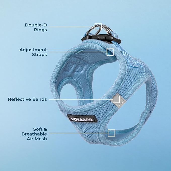 Best Pet Supplies Voyager Air All Weather Mesh StepIn Vest Harness For Small And Medium Baby Blue S Secondary image