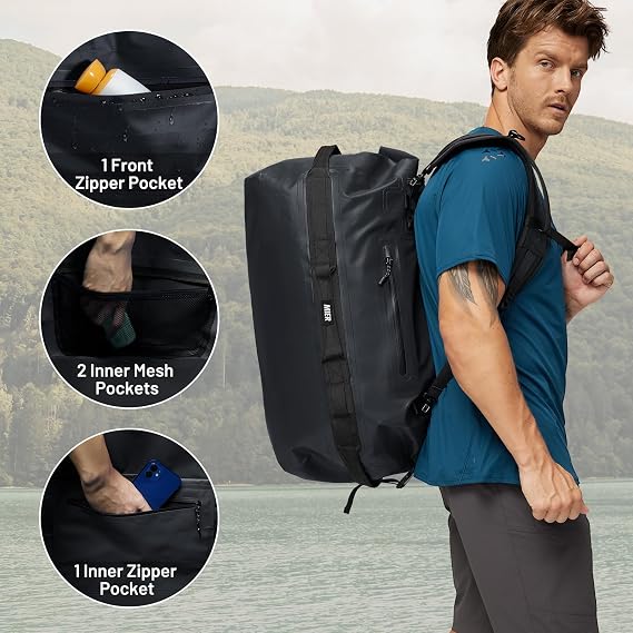 MIER Large Waterproof Backpack Roll Top Dry Bag 60L