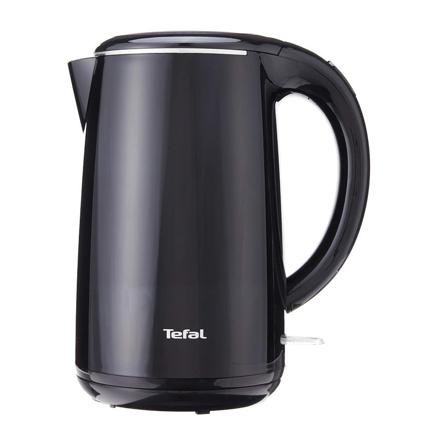 Tefal Safe’Tea KO2608 - Electric Kettle, 1800W - 2150W, 1.7L Capacity, External Plastic Body, Double Layer Heat Protection, Black