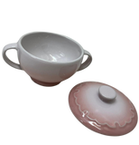 Le Creuset Snow Ring Soup Bowl with Lid Shell Pink