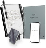 Rocketbook Reusable Digital Notebook - Smart Notepad A5 Grey - Wirebound Note Book To Do List Pad, Dotted Paper with Frixion Erasable Pen and Wipe, Office Gadget App Reduce Paper Waste