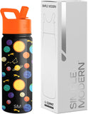 Simple Modern Kids Water Bottle with Straw Lid | Insulated Stainless Steel Reusable Tumbler for Toddlers, Girls, Boys | Summit Collection | 18oz, Solar System