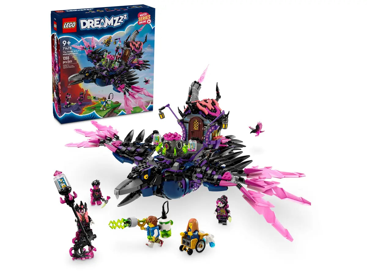 LEGO DREAMZzz The Never Witch’s Midnight Raven Animal Toy 71478 with Fantasy Creature Figures (1203 Pieces)
