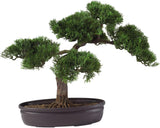 Nearly Natural 4106 16in. Cedar Bonsai Silk Plant,Green