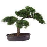 Nearly Natural 4106 16in. Cedar Bonsai Silk Plant,Green