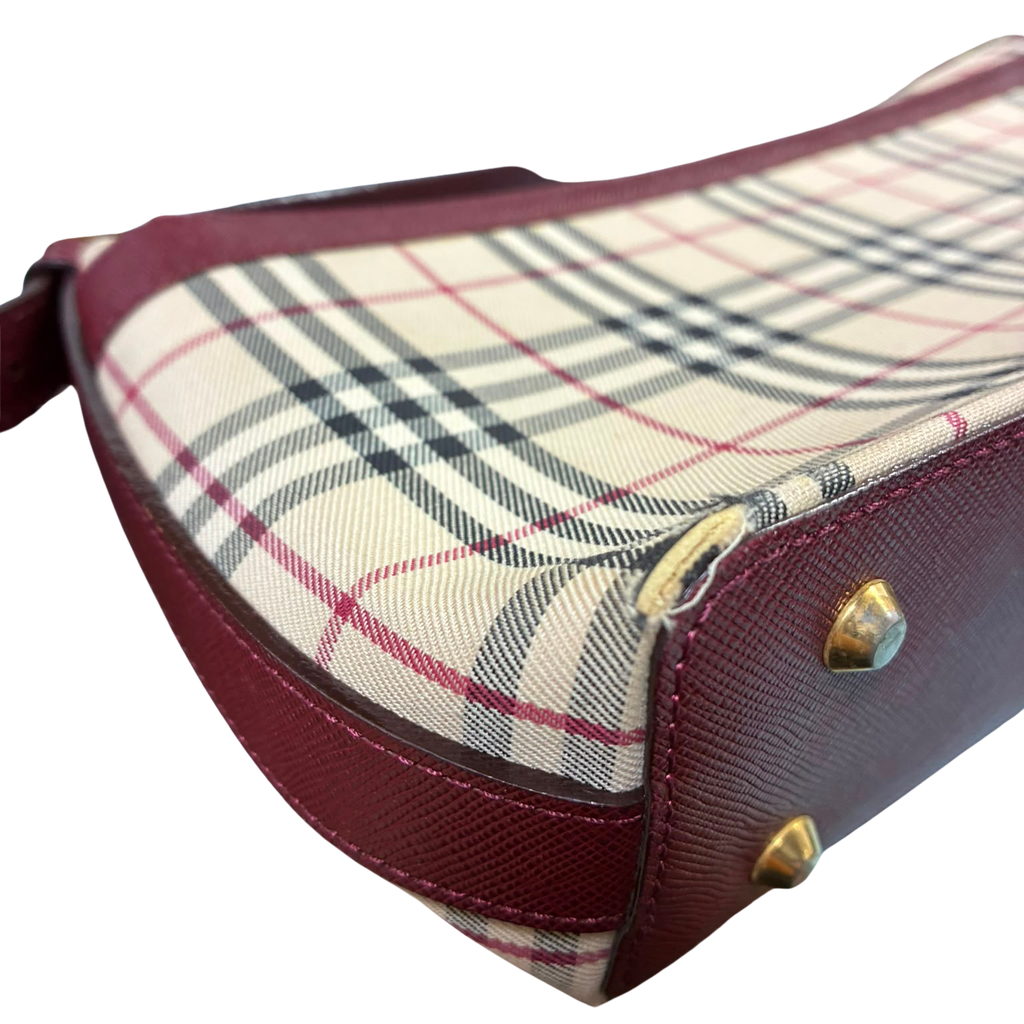 Burberry Nova Check Canvas Shoulder Bag