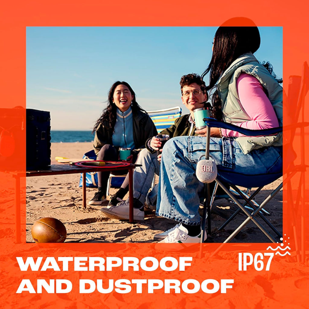 JBL Clip 5 - Ultra-Portable, Waterproof & Dustproof Bluetooth Speaker, Big Pro Sound with Punchy bass, Integrated Carabiner, Up to 12 Hours of Play, Made in Part with Recycled Materials Sand