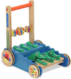 Melissa & Doug 3011 Deluxe Chomp and Clack Alligator Wooden Push Toy and Activity Walker