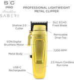 Stylecraft Saber II Professional Full Metal Body High-Torque Digital Brushless Motor Cordless Hair Clipper (Gold)