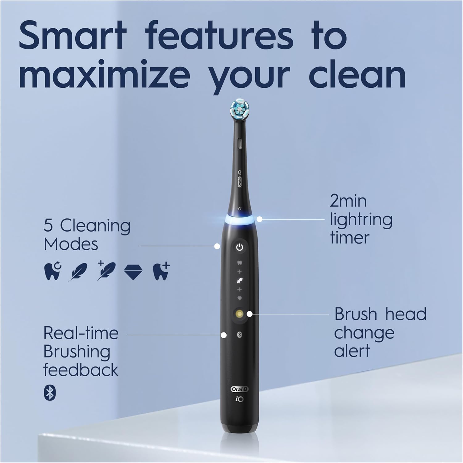 OralB iO Series 5 Black Ultimate Clean Electric Toothbrush With Travel Case