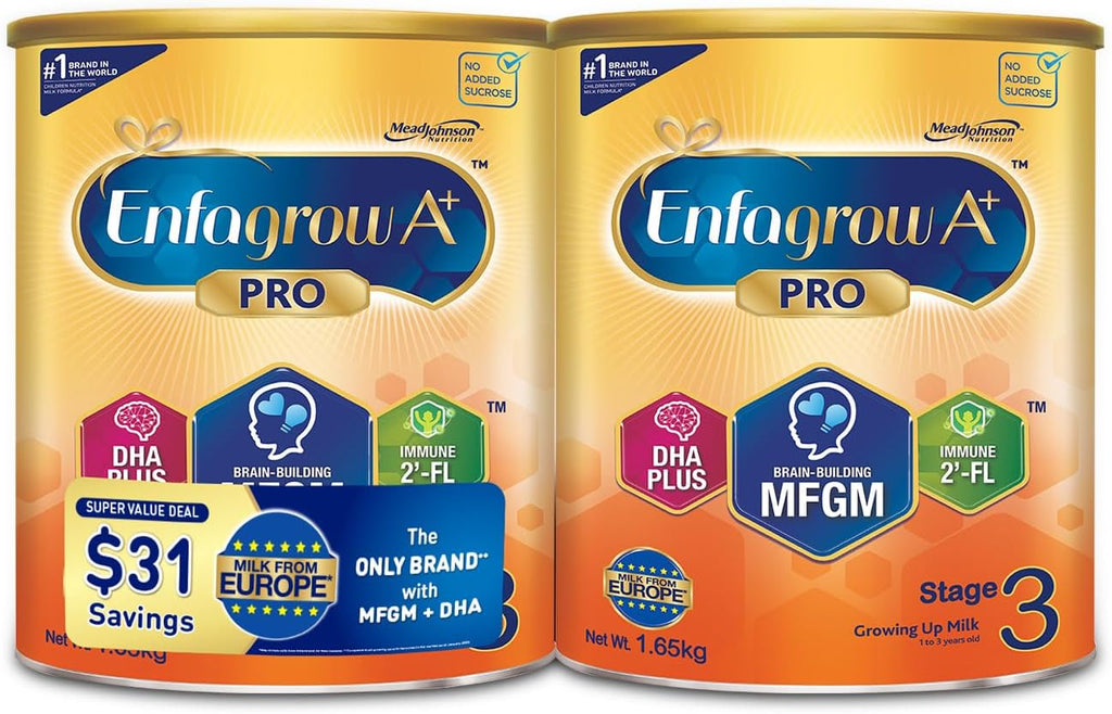 Enfagrow A+ Pro Stage 3 Milk Powder Formula Twin Pack for Children 1 to 3 Years, 1.65kg