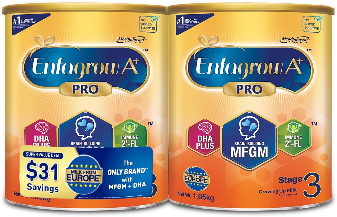 Enfagrow A+ Pro Stage 3 Milk Powder Formula Twin Pack for Children 1 to 3 Years, 1.65kg