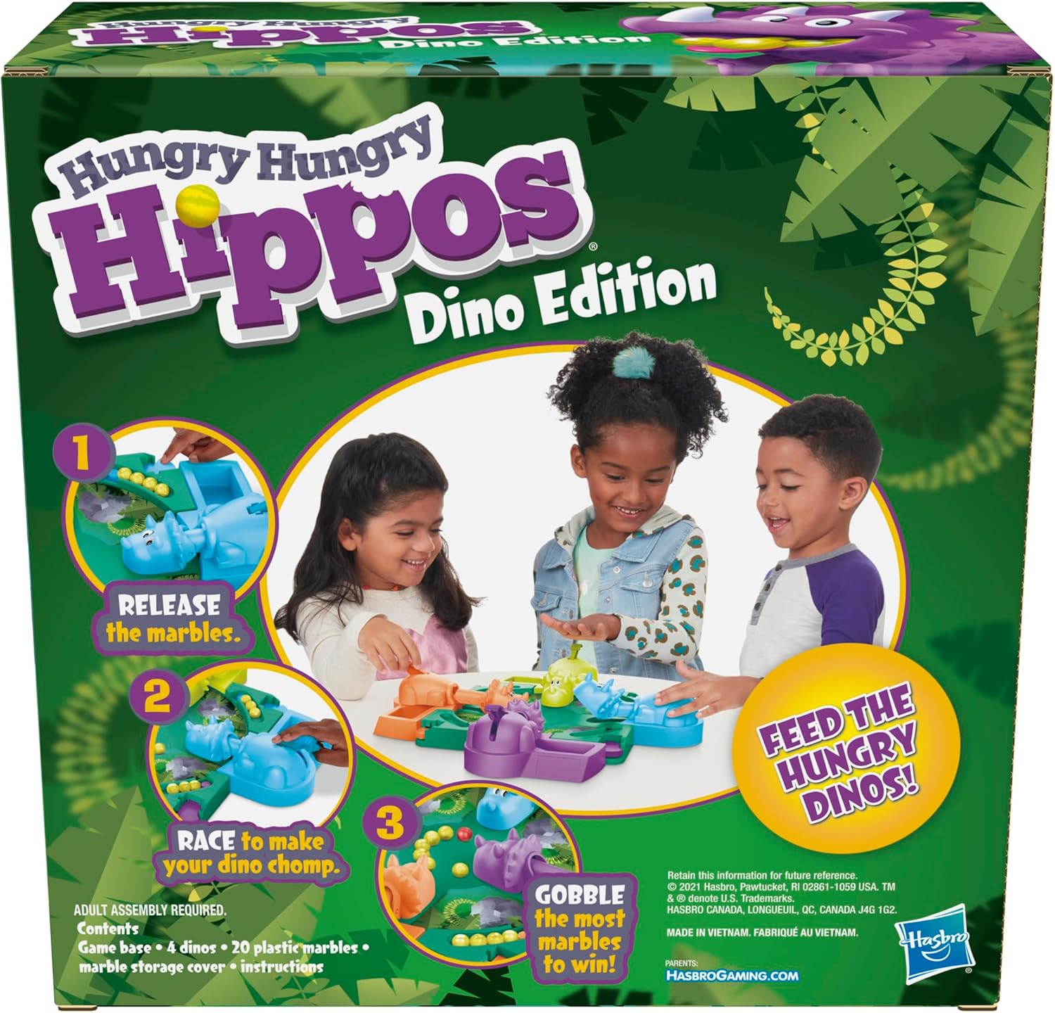 Hasbro Gaming Hungry Hungry Hippos Dino Edition Board Game Secondary image