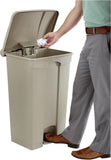 Safco Products Plastic Step-On Trash Can 9923TN, Tan, Hands-Free Disposal, 23-Gallon Capacity