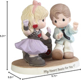 Precious Moments Couple Listening to Music 192011 My Heart Beats for You Bisque Porcelain Figurine