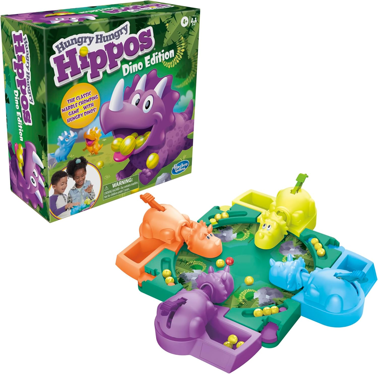 Hasbro Gaming Hungry Hungry Hippos Dino Edition Board Game Main image