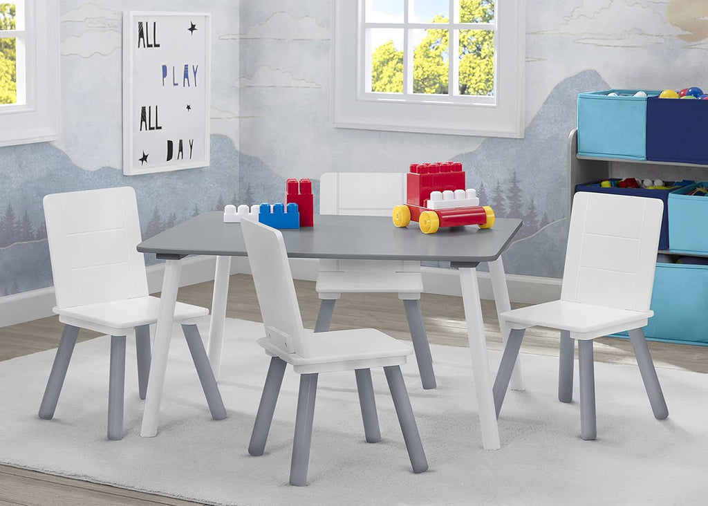 Delta Children Kids Table And 4 Chair Set GreyWhite