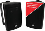 Dual Electronics LU53PB 5 ¼ inch 3-Way High Performance Indoor, Outdoor & Bookshelf Studio Monitor Speakers with Swivel Brackets & 125 Watts Peak Power