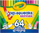 Crayola Pip-Squeaks Skinnies Washable Markers, Multi, 64 Ct