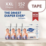 Drypers SuperDry Premium Tape XXL 38s x 4 (15kg+) - Case