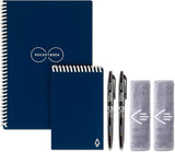 Rocketbook Everlast Smart Reusable Notebook Set - Dotted Grid Eco-Friendly Notebook with 2 Pilot Frixion Pens & 2 Microfiber Cloths Included - Midnight Blue Covers (EVR-EM-K-CDF)