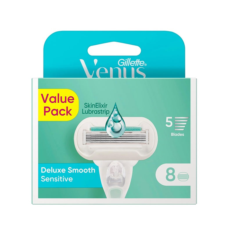 Gillette Venus Deluxe Smooth Sensitive Refill Blades 8 Count