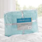 Comfort Spaces Vixie Reversible Comforter Set - Trendy Casual Geometric Quilted Cover, All Season Down Alternative Cozy Bedding, Matching Sham, Aqua/Gray, Full/Queen 3 piece