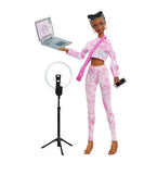 Just Play Naturalistas 11.5-inch Grace Fashion Doll and Accessories with 4B Textured Hair, Medium Brown Skin Tone, Deluxe Influencer Set, Designed and Developed by Purpose Toys