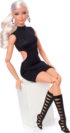Barbie Basics Model 02 Collector Doll with Blonde Hair, Black Mini Dress & Gladiator Boots