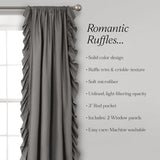 Lush Decor Reyna Ruffle Window Curtain Panel Set Pair 54in W X 84in L Gray Flowy Curtain Set