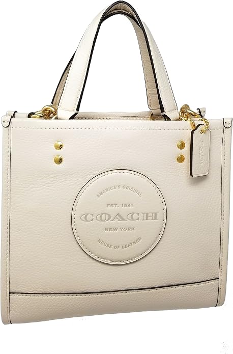 COACH C5268 Womens Dempsey Tote 22 Pebble Leather Chalk Main image