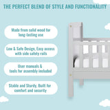 Dream On Me Brookside Toddler Bed In Pebble Grey