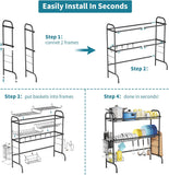 HOWDIA Over The Sink Dish Drying Rack 2 Tier SS Large Over The Sink Dish Rack