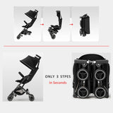 gb Pockit+ All-Terrain, POCKIT 3H Lightweight Baby Stroller - 6-36 Months, One-Second Fold, Aerospace Alloy Frame, Adjustable Seat, Compact & Travel-Friendly, 5.9kg, Black Gold